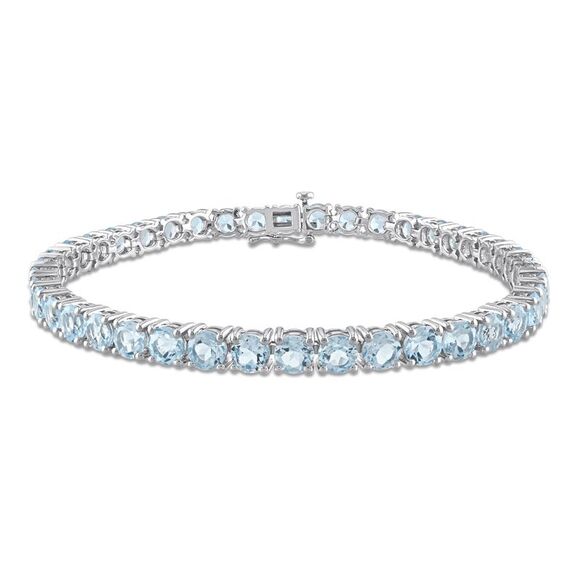 18.5 Carat (ctw) Blue Topaz Tennis Bracelet in Sterling Silver (7.25 inches)